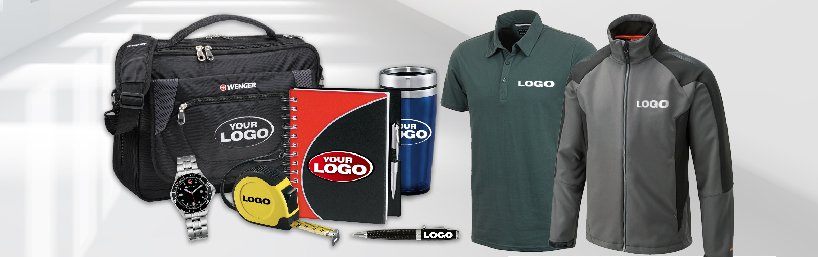 Promotional shirts, cups, bags and more